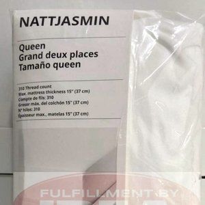 Brand New IKEA NATTJASMIN White Queen Fitted Sheet 003.436.73